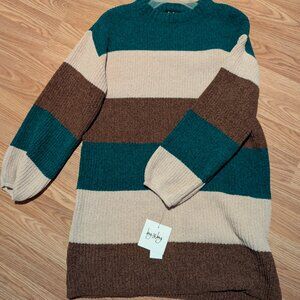 by by Womens Long Sleeve Striped Sweater Dress Juniors